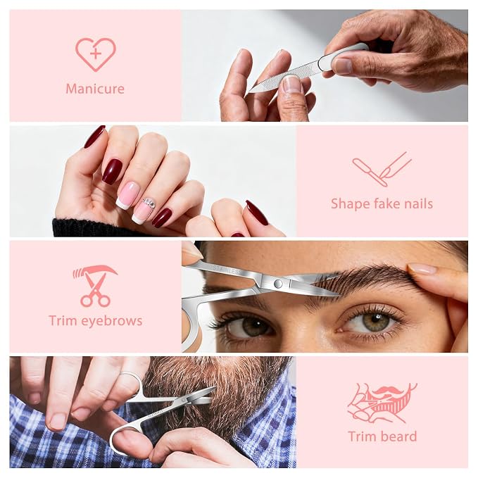 MORGLES Tweezers Set for Men 9 Pcs Nail Clipper Kit with Case for Grooming | 5 Tweezers, Clippers, Scissors, Rust-Proof Steel, Travel Press-On Case, Gift for Him/Her, for Splinters, Brows, Facial Hair