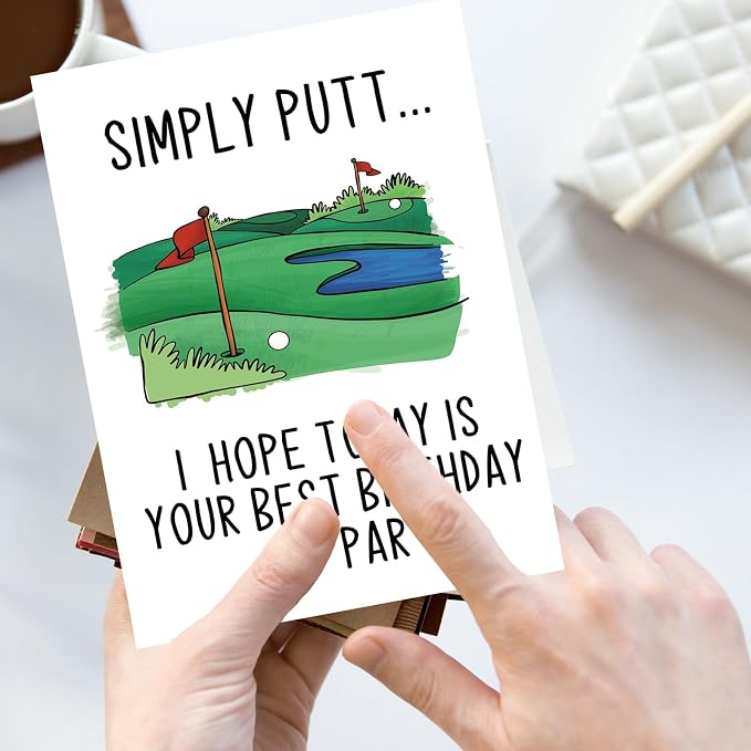 YiKaLus Funny Golf Birthday Card for Men, Snoopy Sports Bday Gift for Dad Uncle Husband Brother, I Hope Today Is Your Best Birthday By Par