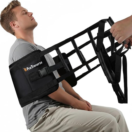 Transfer Sling with 10 Non-Slip Padded Handles – Lift Assist Gait Belt with Safety Waist Strap for Elderly & Injured – Bed, Wheelchair & Floor Transfers, Supports 330 lbs