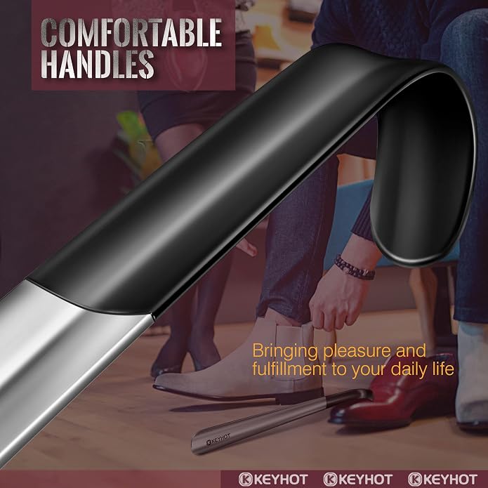 Metal Shoe Horns 7.5-16.5“, Shoehorns Long & Travel for Kids Adult | Stainless Steel Shoehorns, Shoe Spoons, Portable Compact Lightweight Wear Shoes Helper for Boots Men Women