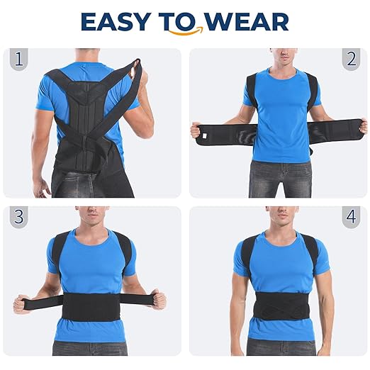 DIANMEI Back Brace Posture Corrector for Women and Men, Back Braces for Upper and Lower Back Pain Relief, Adjustable and Fully Back Support Improve Posture and Lumbar Support(L, 35.3"-39.5" Waist)