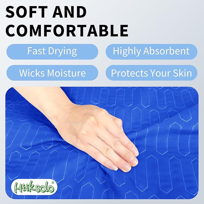 Washable Incontinence Underpads, 34" x 52" (2 Pack) Heavy Absorbency Leakproof Bed Pads with Encased Edges, Reusable Mattress Protector Pee Pads for Adults, Kids, Dogs