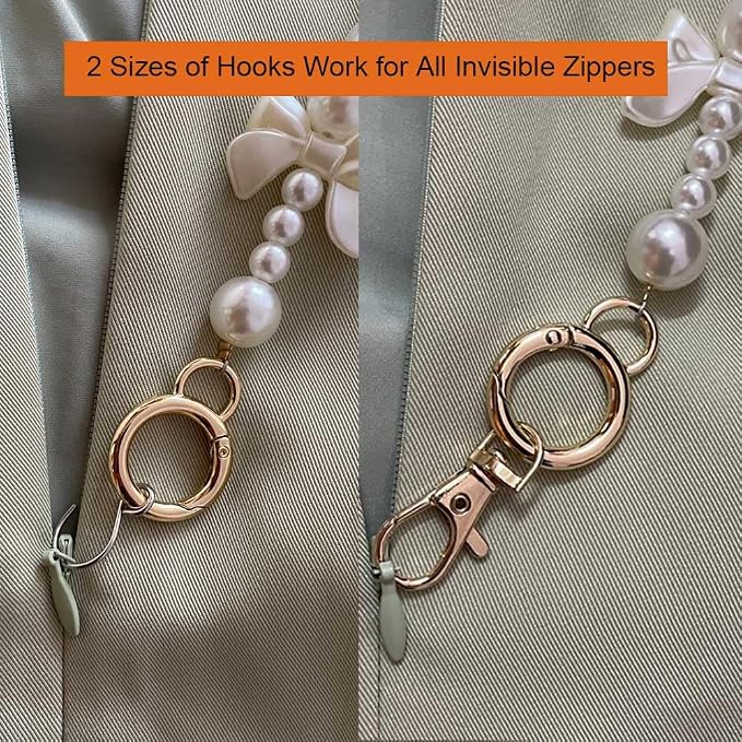 ZipSeven Zipper Puller for Dress and Boots Jewelry Design Zipper Helper Zip Up and Down with Easy Zip Hook Aid Puller Pull by Yourself (French)