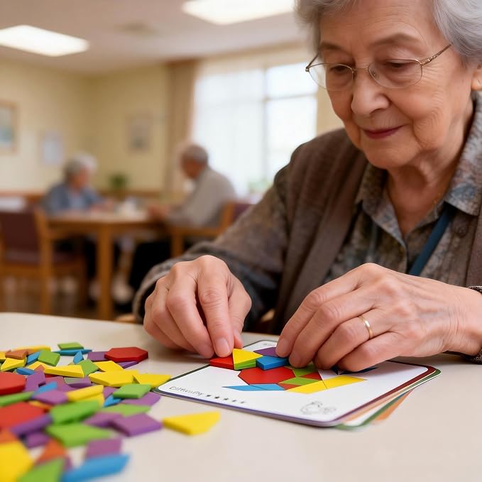 Dementia Activities for Seniors - 155 Pcs Large Size Wooden Memory Games for Seniors, Dementia Memory Care Gifts, 12 Double-Sided Pattern Cards & Storage Bag