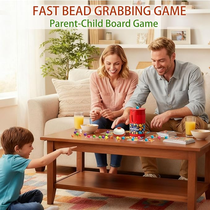 Fast Bead Grabbing Game, Match Color Bingo Game Set, Color Bingo Games for Adults, Hand Speed Challenge Game Best of 2026, Hand Eye Coordination Training, for 2-4 Family Game and Group Gatherings