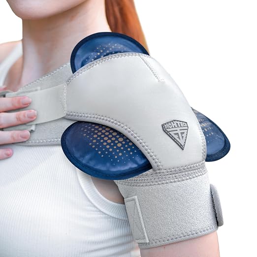 FIGHTECH Rotator Cuff Shoulder Brace for Women and Men - 2 Sizes - Shoulder Support - Pain Relief - Gray - Small (Chest 29-35" Bicep 9-12")