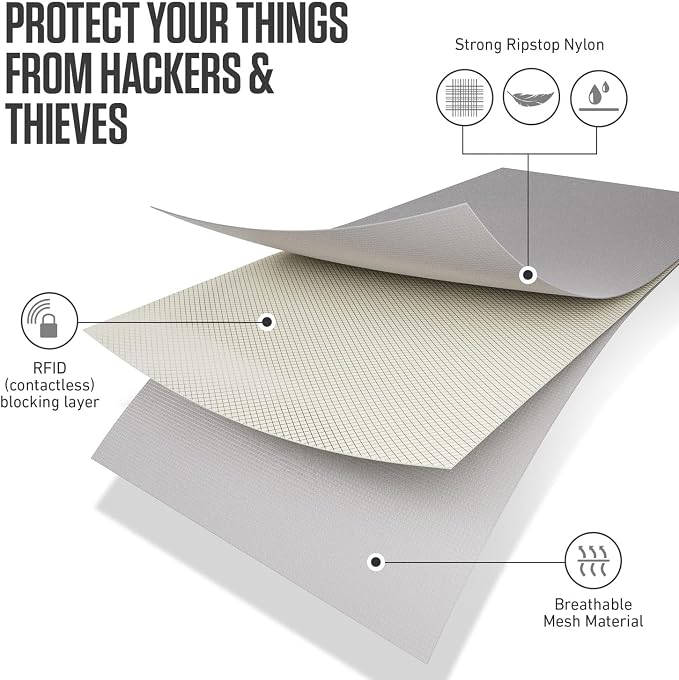 VENTURE 4TH Travel Neck Wallet, RFID Blocking Passport Holder -Sleek Silver