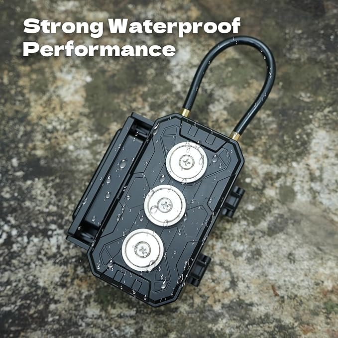 Magnetic Key Lock Box with Removable Cable Shackle Indoor Outdoor Waterproof 4 Digit Combo Resettable Code,Key Lockbox for Outside Spare Keys for Realtors Key Cabinets,Hide a Key Holder Under car