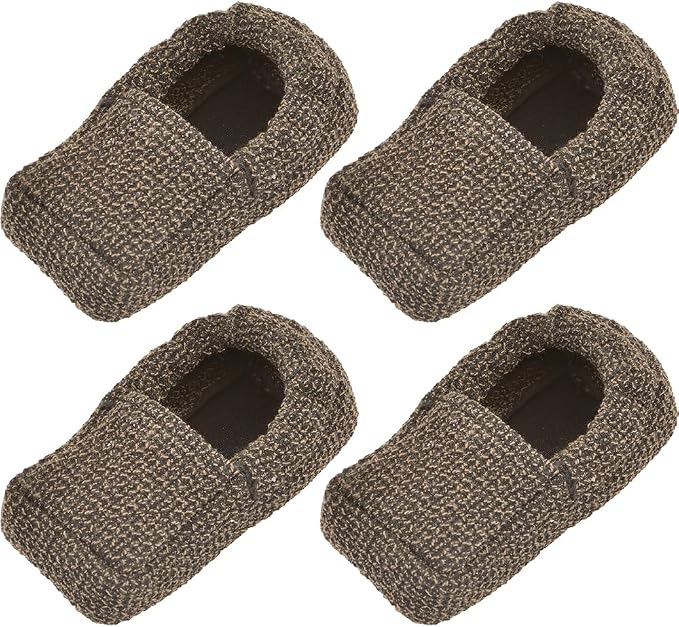 Nova Joy Walker Glide Ski Covers for Seniors & Adults - Durable Covers for Walkers - Essential Sliders for Mobility-impaired Users - Indoor/Outdoor - Brown - 1 Pair of Fabric Protectors