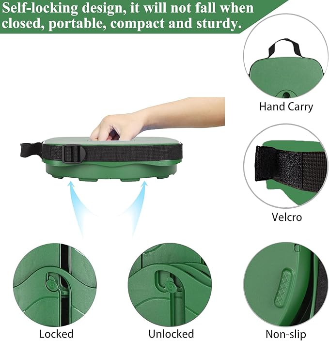Fishboy Upgraded Collapsible Stool, 400lbs Max Weight, Lightweight But Sturdy, Portable Retractable Folding Telescoping Foldable Camping Stool for Adults Outdoor Fishing Hiking BBQ