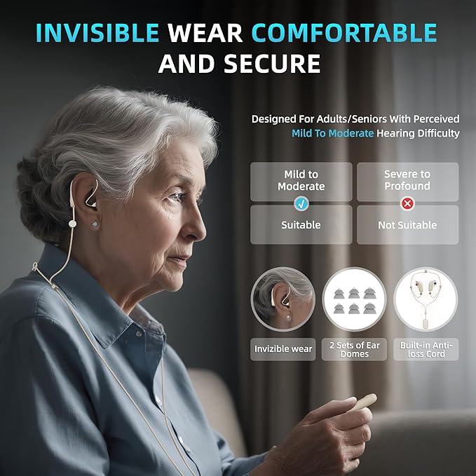 FLYSOUND PureHear Pro Bluetooth OTC Hearing Aids for Seniors & Adults | 60dB High Gain, Whistle-Free Premium AI Sound Algorithm | 80% Improved Speech Recognition | Enhanced App & Bluetooth Streaming