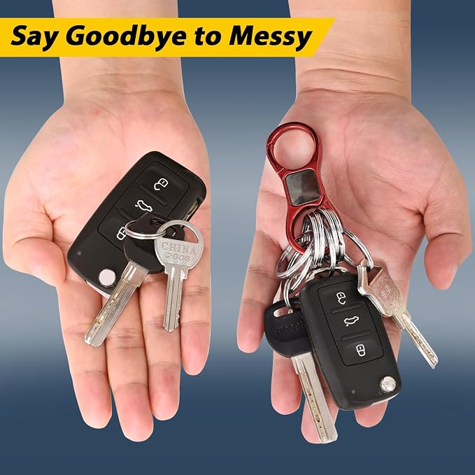 DAYGOS Key Chain, Quick Release Car Keychain with 8 Key Rings for Men | Heavy Duty, Easy Detachable Keychains Organizer, Portable Multi Key Ring Clip with Spring Hooks