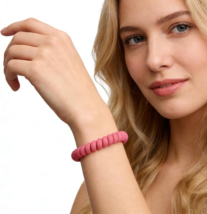 7 PCS Stretchable Spiral Coil Wrist Keychain
