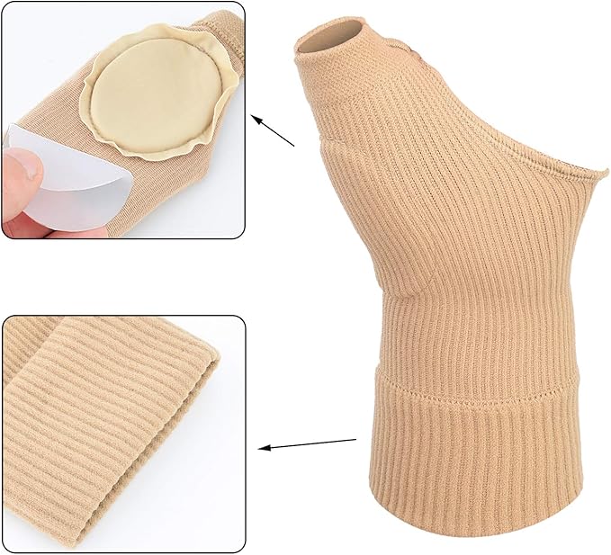 Wrist Thumb Compression Arthritis Gloves(1 Pair),Breathable Wrist Support Brace Wrist Sleeve with Gel Thumb Injury Pads,Comfortable Carpal Tunnel Sleeve for Hand Joint Relieve Pain
