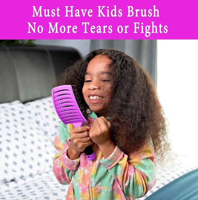 Detangling Brush for Women & Kids, Wet & Dry Hair, All Hair Types | Less pulling & breakage, Boar bristles tame frizz & add shine, Vents for faster blow-drying, Lightweight 4 oz, Non-slip grip