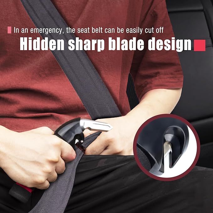Car Door Handle for Elderly Car Assist Support Handle Multifunction Car Door Latch Bar for Seniors and Handicapped Red