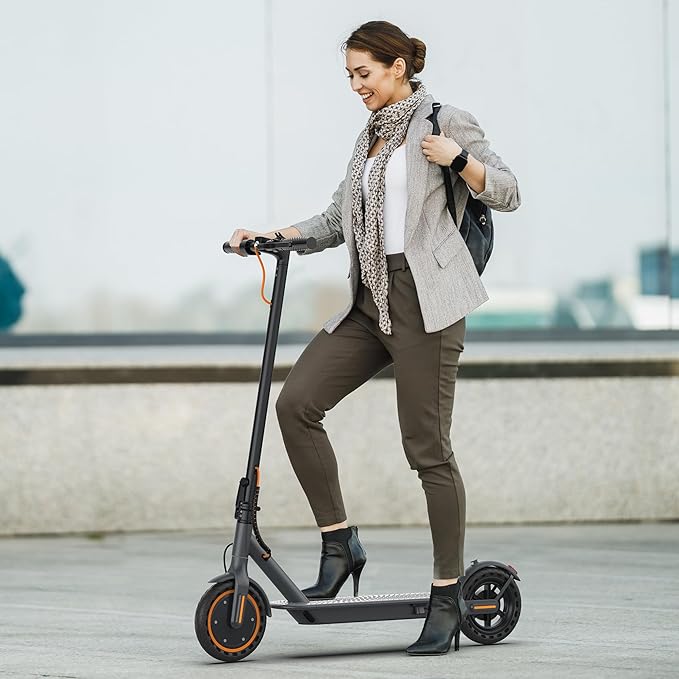 VOLPAM Electric Scooter, 350W/500W Powerful Motor, 8.5"/10" Solid Tires, 19/22Mph, 28/23/21/16 Miles Max Range, Dual Braking