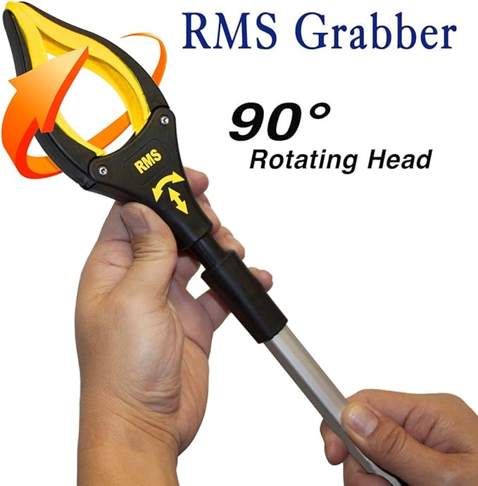 RMS 2-Pack 34 Inch and 21 Inch Grabber Reacher with Rotating Jaw - Mobility Aid Reaching Assist Tool