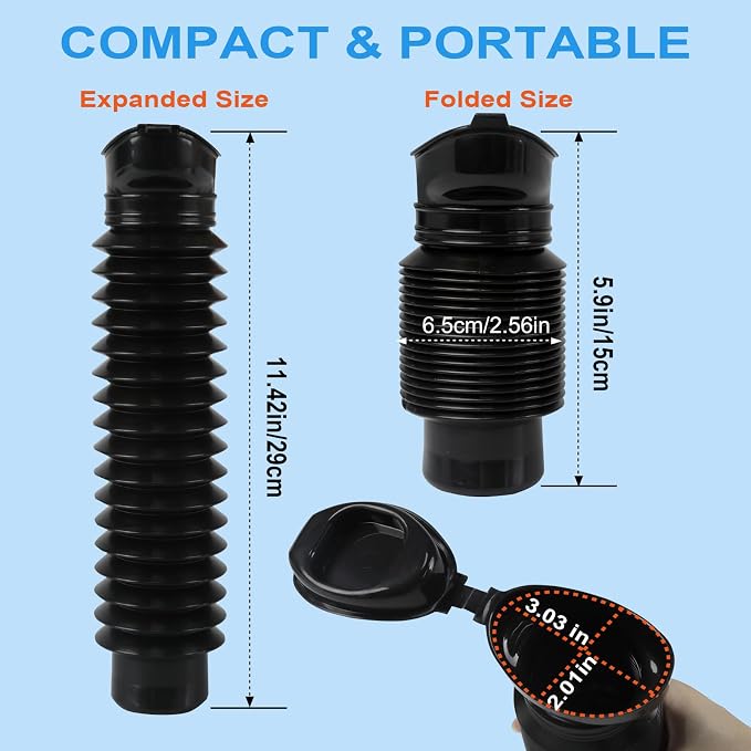 Pee Bottles for Men,Portable Urinal for Men,Collapsible Urine Bottle 750ML | Car Urinals for Men and Women,Emergency Urinal Bottle Shrinkable Pocket Toilet for Travel,Camping,Traffic Jam,Road Trips