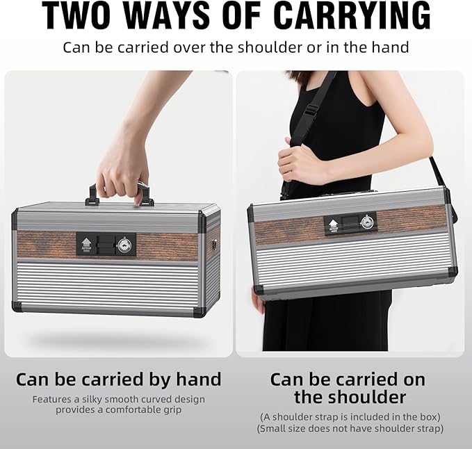 Glosen Medicine Lock Box,locking medicine box, Security Lock Boxes【Extra Large16*10 * 7.5 Inch】 lock box, First Aid Key Safe Box,Lock Box for Medication