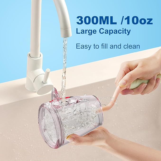 Water Flossers for Teeth, 300ML Cordless Oral Irrigator Rechargeable Dental Flosser Picks with 5 Modes 5 Jet Tips,IPX7 Waterproof Teeth Cleaner for Braces Gum Care, Home Travel Use