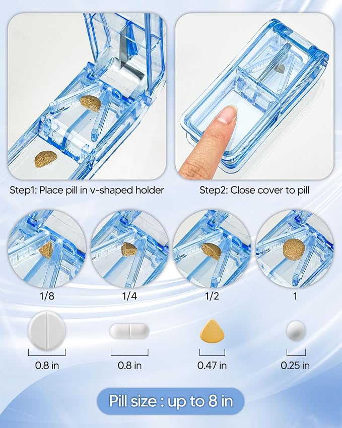 Monthly Pill Organizer 2 Times a Day – Yonlog Large Medicine Box with Weekly Travel Bag, Pill Cutter, Easy-Open Pick, Pill Taker Tool, and 2 Medication Stickers (Black, 2 Times a Day)