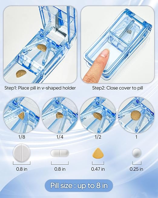 Monthly Pill Organizer 3 Times a Day, FRIWOLE Medicine Box with Portable Weekly Pill Bag, Keychain Pill Case, Pill Cutter and 2 Sticker (Black, 3 Times a Day)