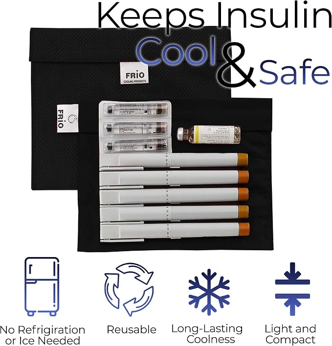 FRIO Cooling Wallet - Insulin & GLP-1 Cooler for 45+ Hours - Black - XL