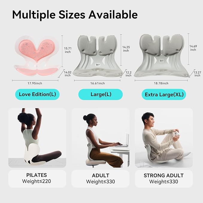 BKT Ergonomic Seat Cushion - Lumbar Support Pillow for Office Chair & Floor | Premium upgraded materials for long sitting. Comfort for students, nursing mothers, office workers and outdoor fishing trips