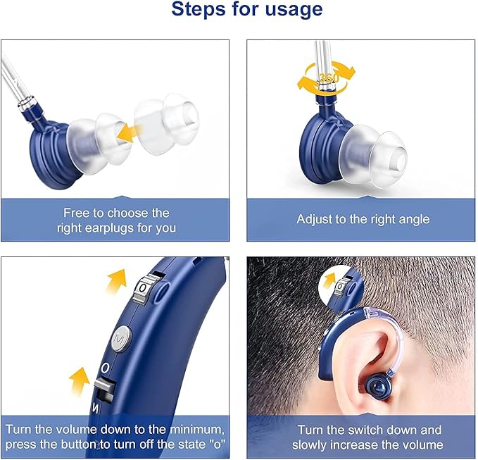 Rechargeable Hearing Aid for Seniors, LIGINN Hearing Amplifier Aids, Sound Amplifier Device with Noise Cancelling,Digital Ear for Hearing Loss Tinnitus,Invisible Ear with Volume Control