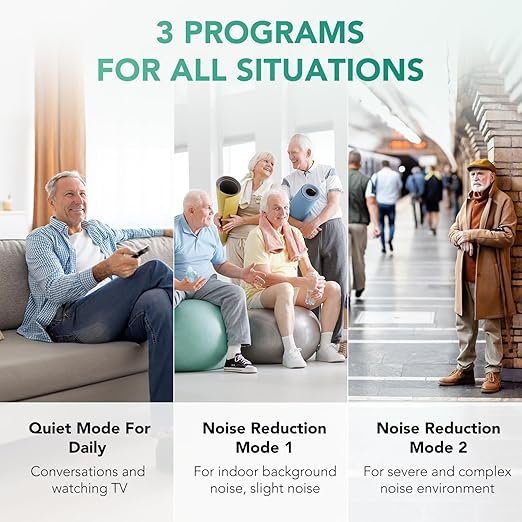 OTC Hearing Aids for Seniors, Hearing Amplifiers Devices Rechargeable with Noise Cancelling, Superior Sound Quality for Women Men Hearing Loss, Auto On/Of