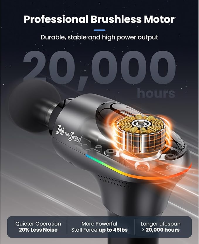 BOB AND BRAD A2 Pro Massage Gun with Heat and Cold Therapy, FSA Eligible/HSA Eligible, Professional Percussion Massage Gun Deep Tissue for Home Gym, Portable Muscle Massager with Force Sensor Light