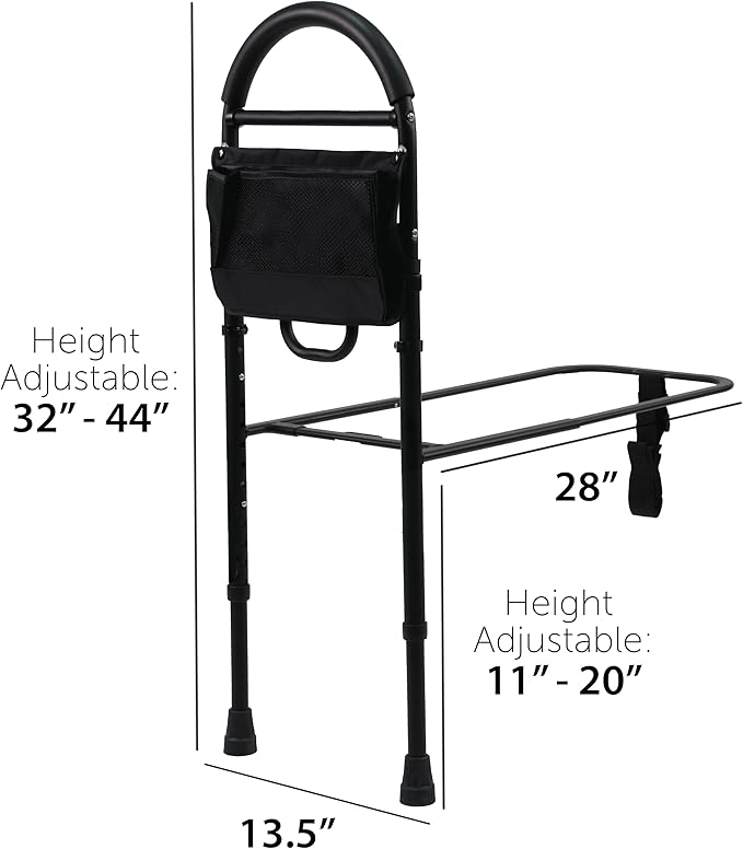 Vaunn ASTM Safety Approved Bed Rail: Adjustable Safety Assist Rail for Elderly, Adults, Seniors - Guard Rail for Single, Twin, Ful and Queen Beds