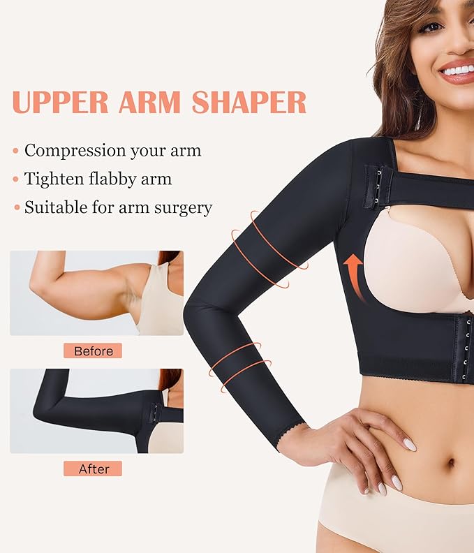 LANCS Women Upper Arm Shaper Post Surgical Compression Sleeves Slimmer Tops | Posture Corrector Vest Shapewear