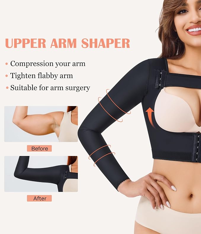 LANCS Women Upper Arm Shaper Post Surgical Compression Sleeves Slimmer Tops | Posture Corrector Vest Shapewear