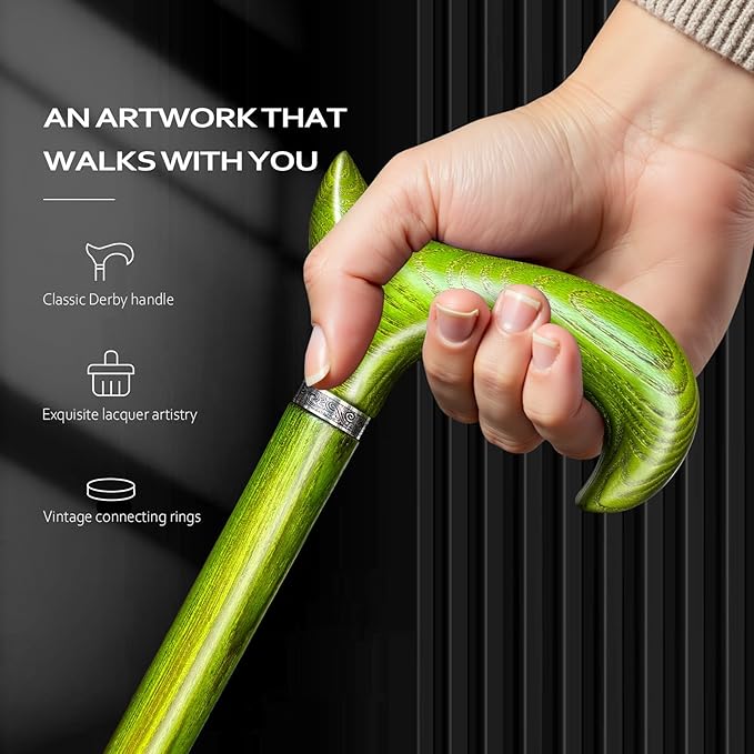 Walking Cane, Available in Multiple Inches Wooden Cane Support up to 500 Lbs, Suitable for Fancy Wooden Walking Cane for Men and Women with Extreme Demands