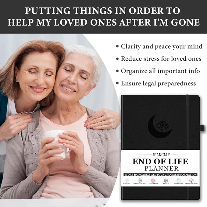 End of Life Planner, Guided Estate Planning Organizer Notebook, Final Arrangements Organizer for Beneficiary, Will Preparation, Last Wishes & Funeral Planning, In Case of Death Organizer, 8.4x11"