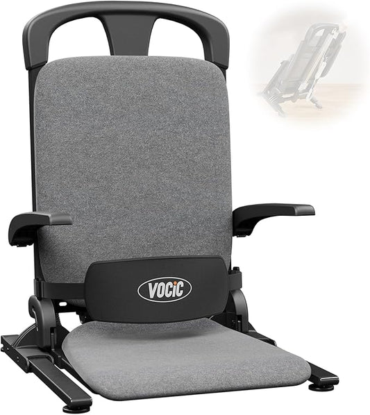 VOCIC Upgrade Electric Floor Lift for Elderly Falls, Heavy Duty Lift Chair with T-stabilized Base, Help You Get Up from Floor, Support Up to 440 LBS, AX15 (Gray)