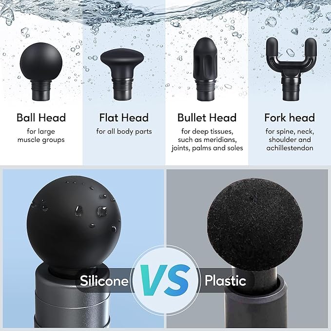 arboleaf Massage Gun Deep Tissue, Full-Metal Powerful Mini Percussion Massager with Silent Brushless Motor - Ultra-Quiet Pocket-Sized for Athletes, Back & Sore Muscles Relief at Home, Offic