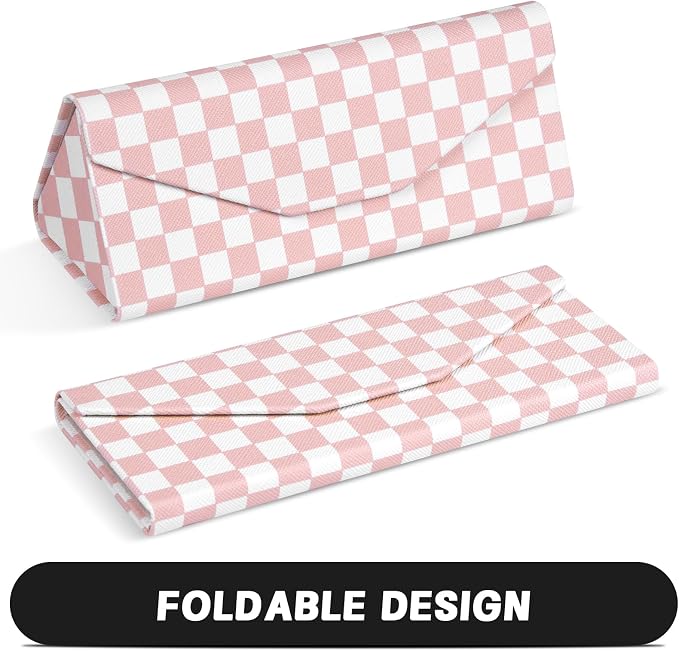 Sunglasses Case, Foldable Glasses Case, Magnetic PU Leather Hard Shell Folding Eyeglass Holder Box, Collapsible Unisex