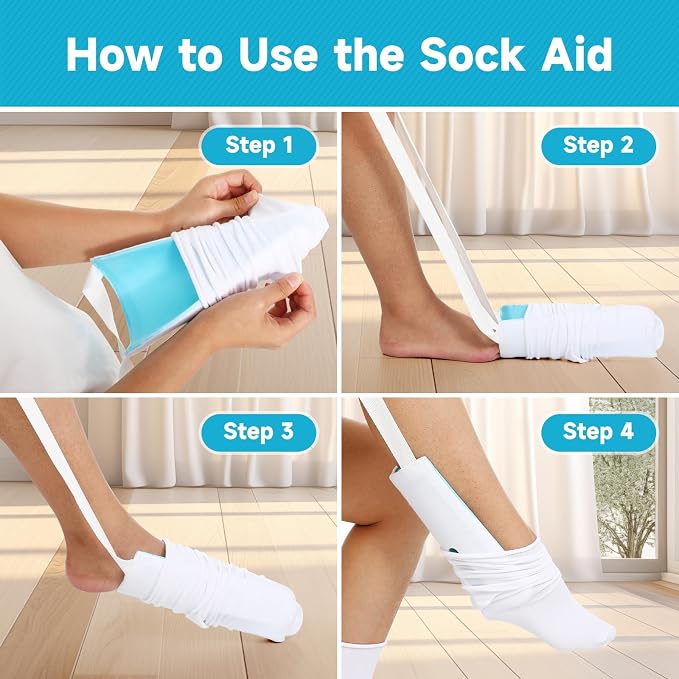 Fanwer Sock Aid Tool and Pants Assist for Elderly, Disabled,Pregnant, Diabetics - Pulling Assist Device - Socks Helper