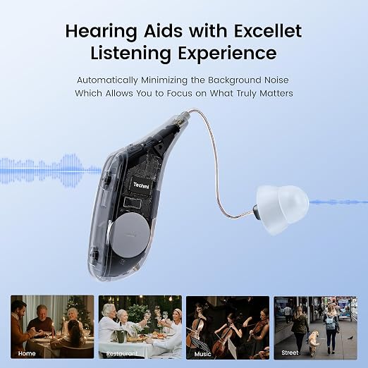 FacePro OTC Hearing Aids with Bluetooth for Seniors and Adults | Rechargeable Bluetooth Hearing Aids with App Control, Noise Reduction and 25H Battery for Conversations, TV and Phone Calls