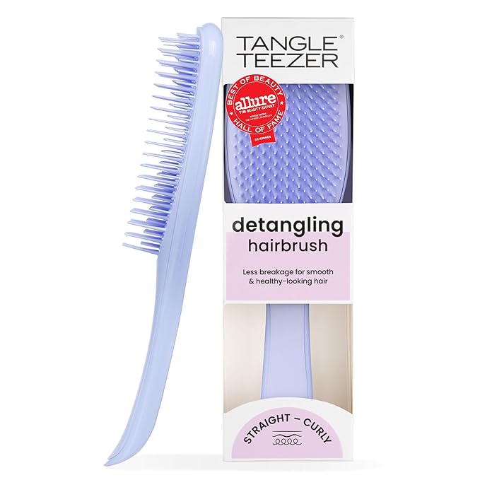 Tangle Teezer Ultimate Detangler Brush, Straight to Wavy, Sweet Lavender | Patented two-tier, regular-flex teeth reduce breakage & split ends on wet or dry hair; Shower-friendly hairbrush for all ages