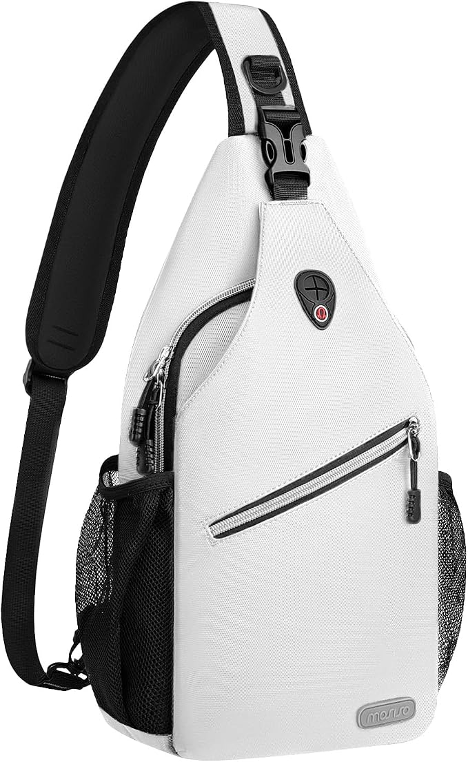 MOSISO Small Sling Bag for Men, Crossbody Shoulder Chest Daypack Bag | Sling Backpack for Casual Travel Hiking