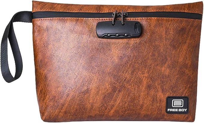 Free Boy Smell Proof Bags 11.8"x8.6"Durable Odor Proof Stash Bag with Combination Lock,Smell Odor Case Container