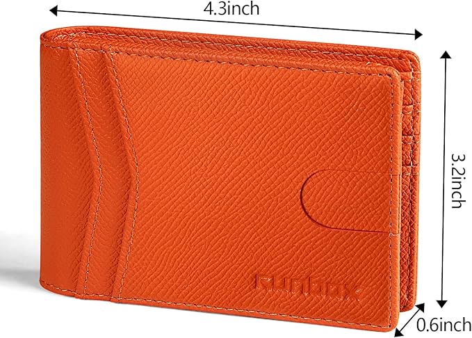 RUNBOX Wallet for Men -Slim Rfid Leather Mens Bifold Novelty Wallets 2 ID Window With Gift Box Men's Accessories | Minimalist Front Pocket Design, Holds 15 Cards, Large Capacity with Cash Pocket,Compact and Thin, Birthday Gifts for Men