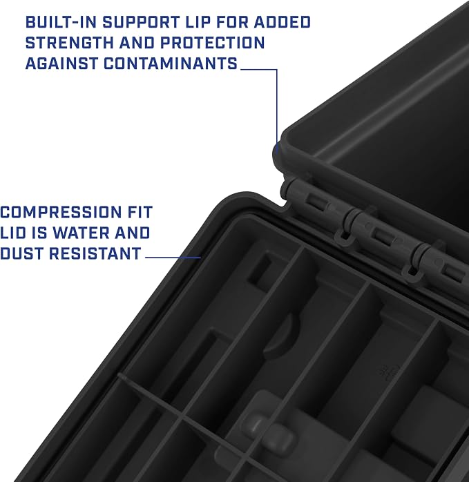 Sheffield Ammo Box Made in USA, Stackable Lockable Ammo Storage Box, Black | XL & Standard Lockable Storage Box, Water & Dust Resistant Dry Box, Secures Hunting Gear, Gun Accessories, Supplies, Bullets