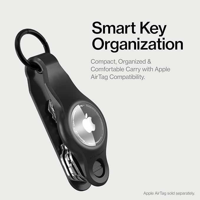 KeySmart Air - Premium Keychain Key Holder Compatible with Apple AirTag, 5 Key Organizer Keychain, Air Tags Not Included