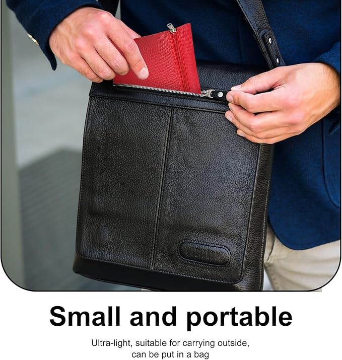 Secure Medicine Lock Box with Key, Childproof Metal Medication Storage Organizer for Home & Travel, Layered Aluminum First Aid Box, Portable & Durable – 11.2" x 7.6" x 7.6" Black & Red