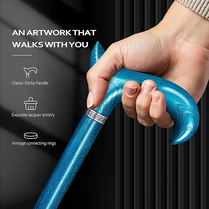 Walking Cane, Available in Multiple Inches Wooden Cane Support up to 500 Lbs, Suitable for Fancy Wooden Walking Cane for Men and Women with Extreme Demands